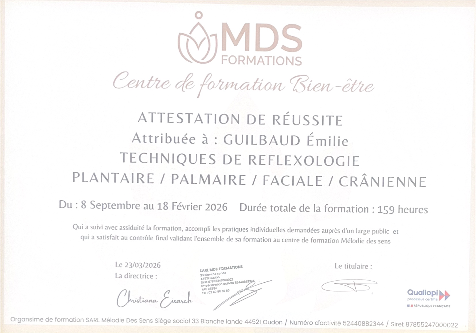 photo diplome Guilbaud Émilie