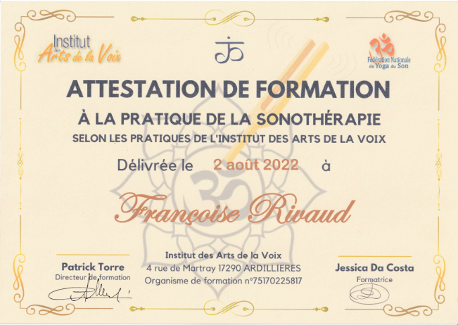 photo diplome Françoise Rivaud