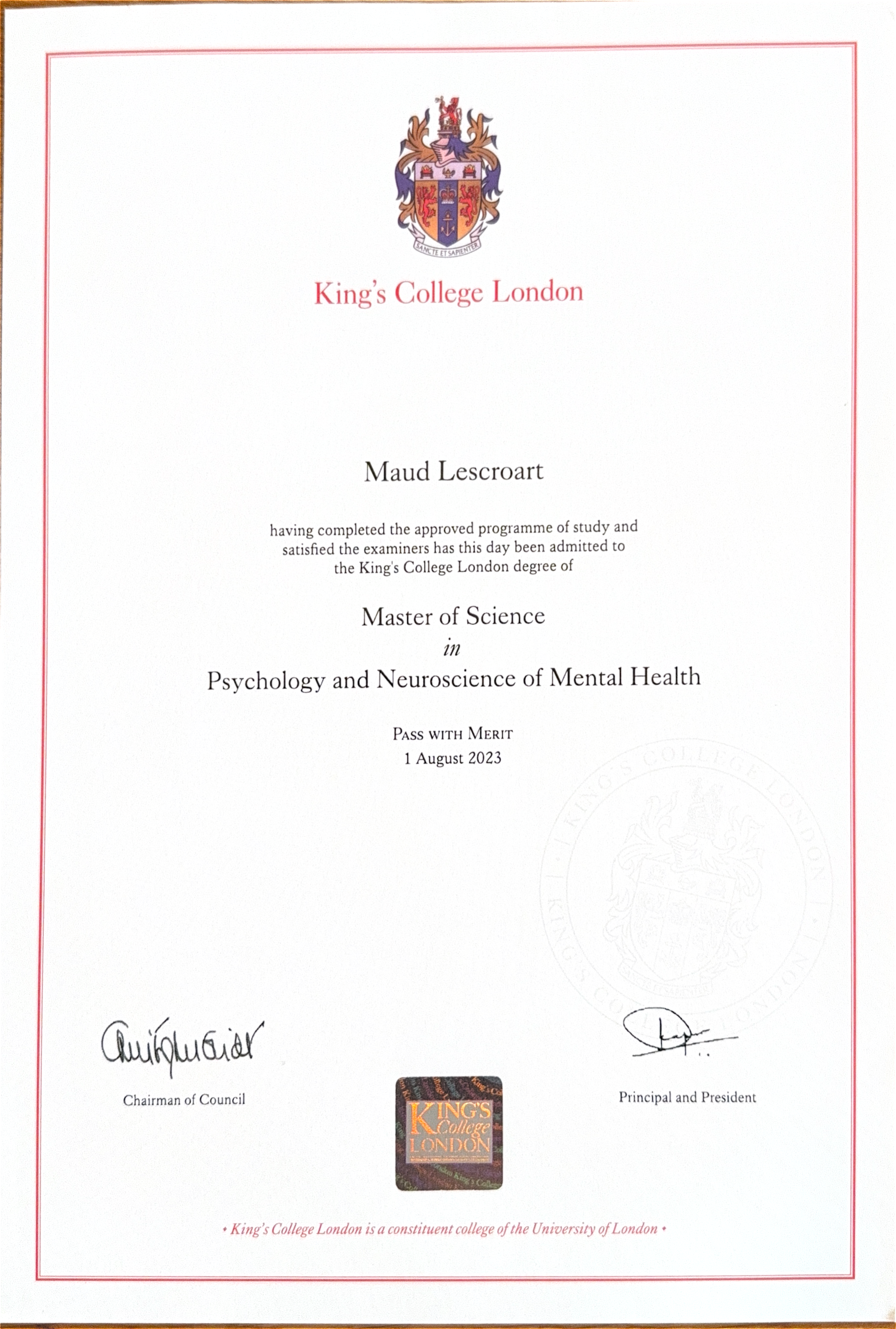 photo diplome Lescroart