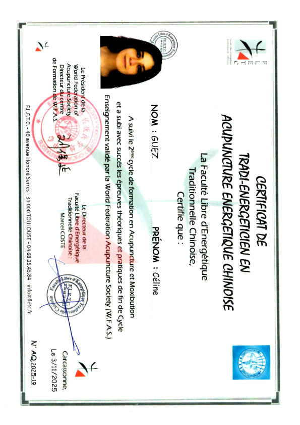 photo diplome Céline GUEZ