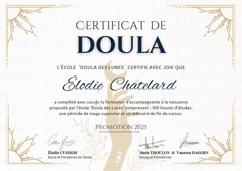 photo diplome Elodie CHATELARD