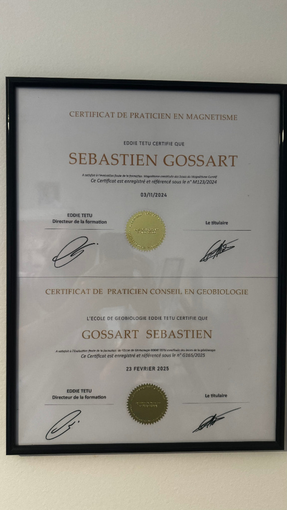 photo diplome Subtiliance - Magnétiseur & Géobiologue