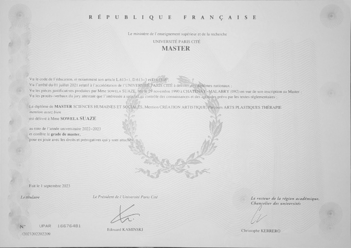 photo diplome Sowela