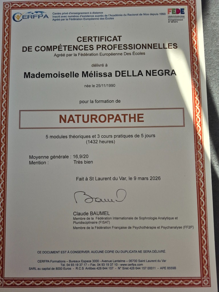 photo diplome Della Negra Mélissa