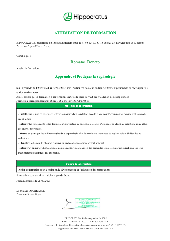 photo diplome Romane Donato