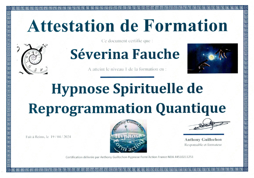photo diplome Séverina FAUCHE