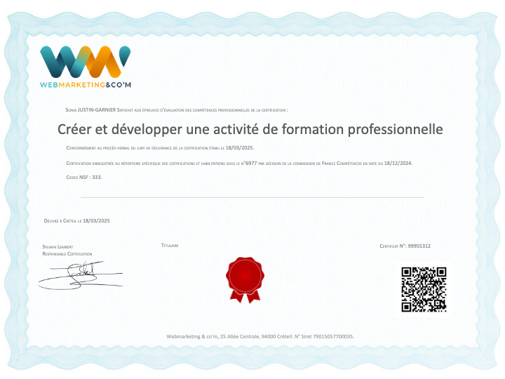 photo diplome Sonia Justin-Garnier 