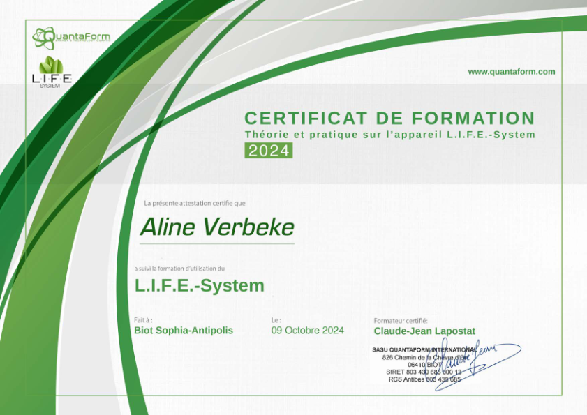 photo diplome Aline Verbeke