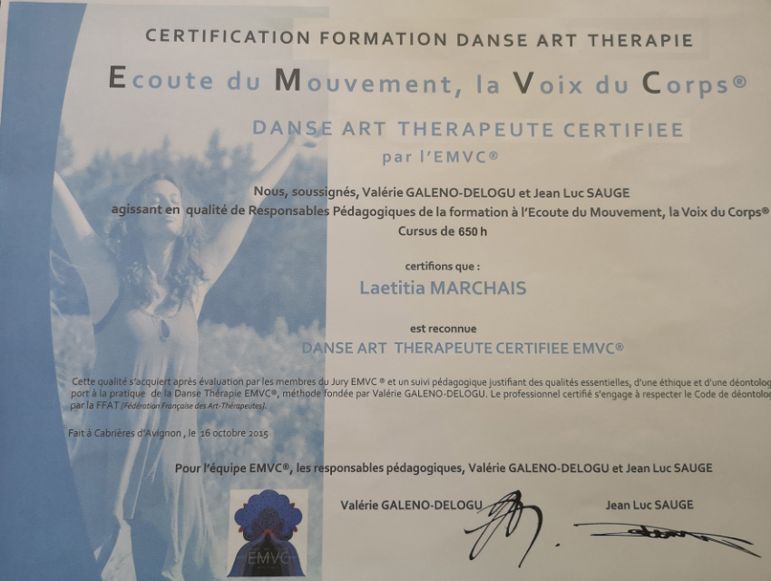 photo diplome LAETITIA MARCHAIS