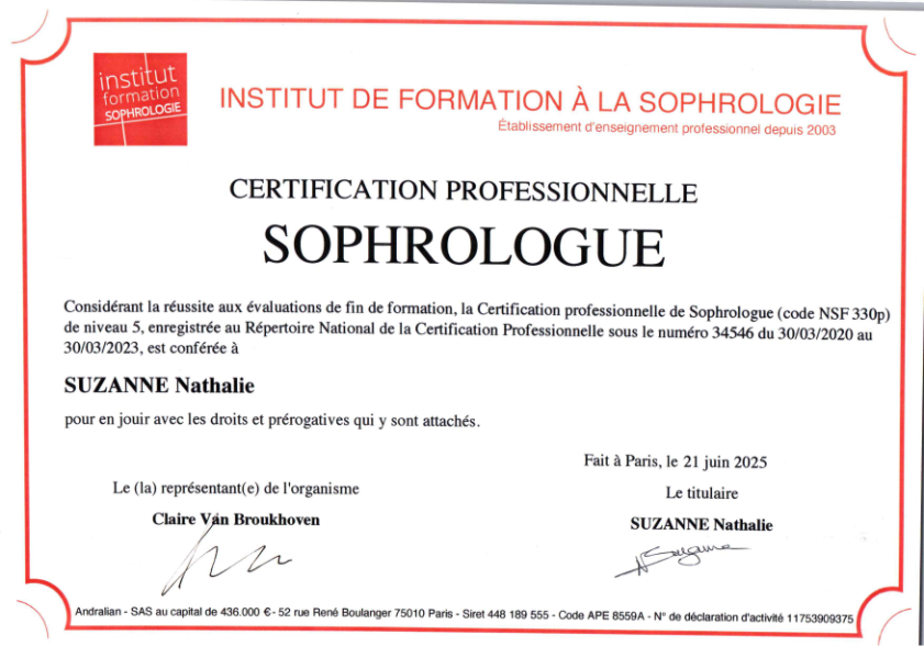 photo diplome Nathalie SUZANNE