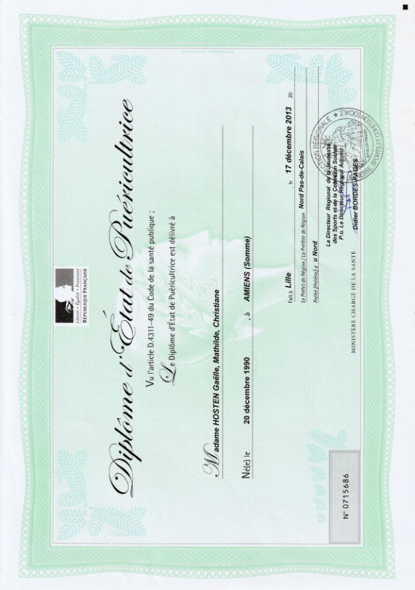 photo diplome Gaelle Hosten
