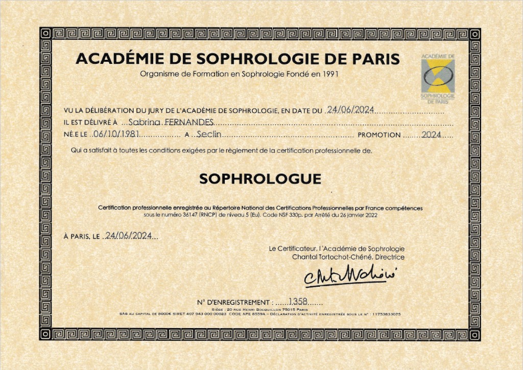 photo diplome Sabrina Fernandes