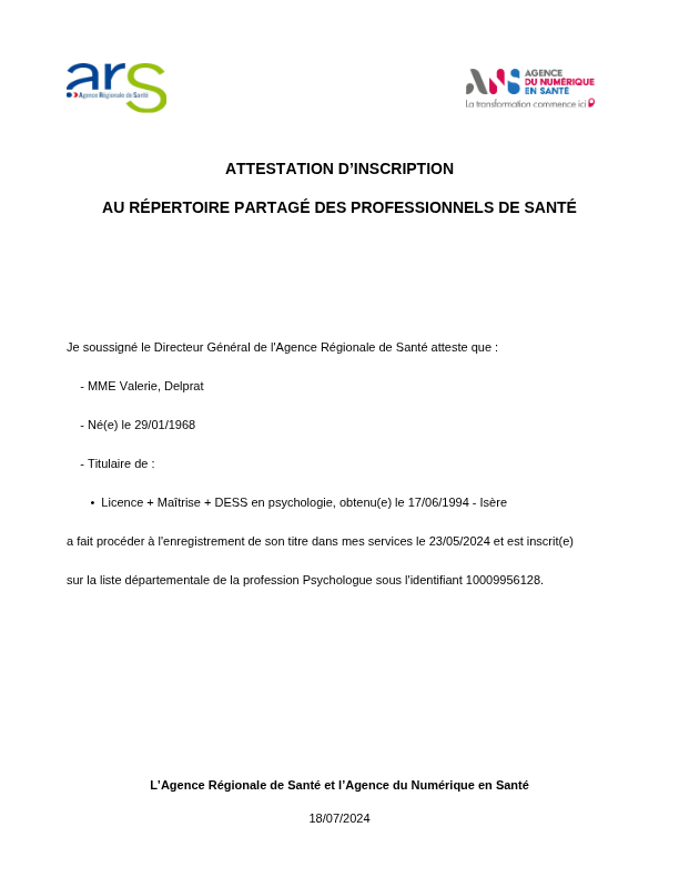 photo diplome Valérie Delprat
