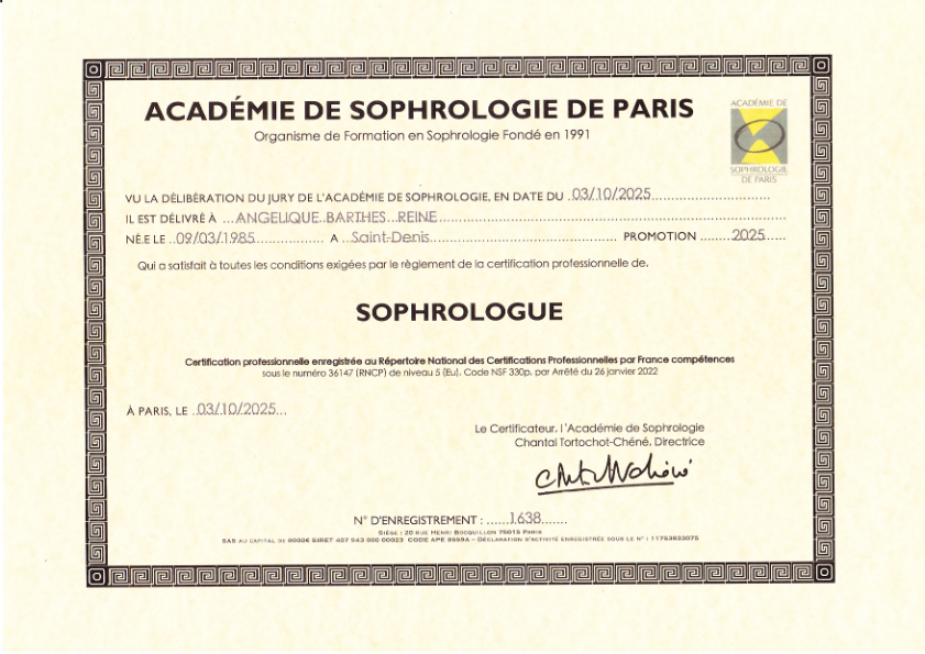 photo diplome Angélique Barthes