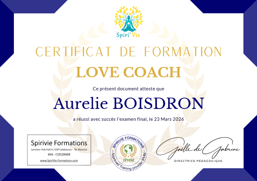 photo diplome Aurélie BOISDRON - GOODVIBES-NATURE