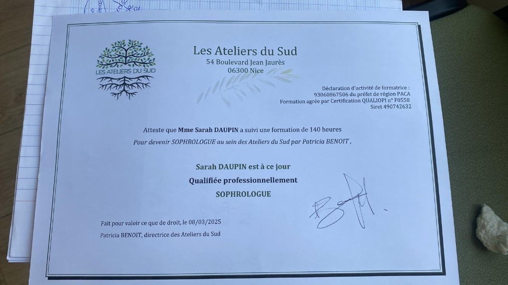 photo diplome Sarah DAUPIN
