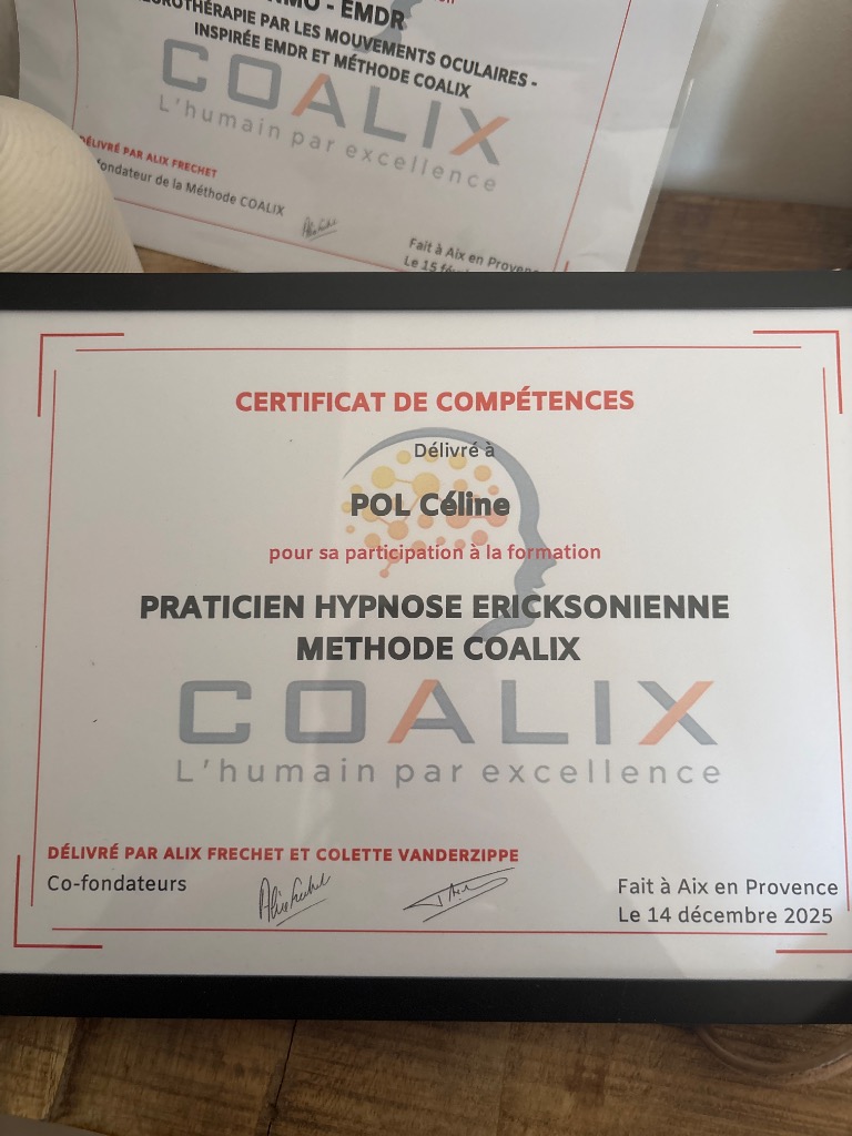 photo diplome Celine pol « la pause intérieure »
