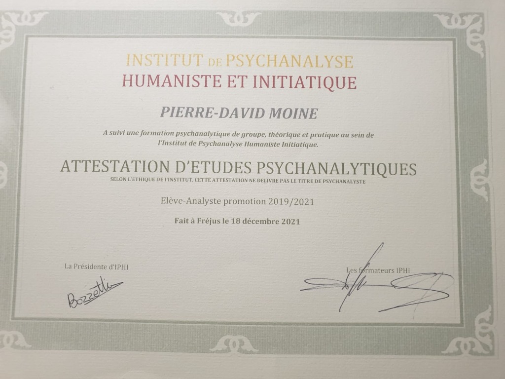 photo diplome Pierre-David MOINE