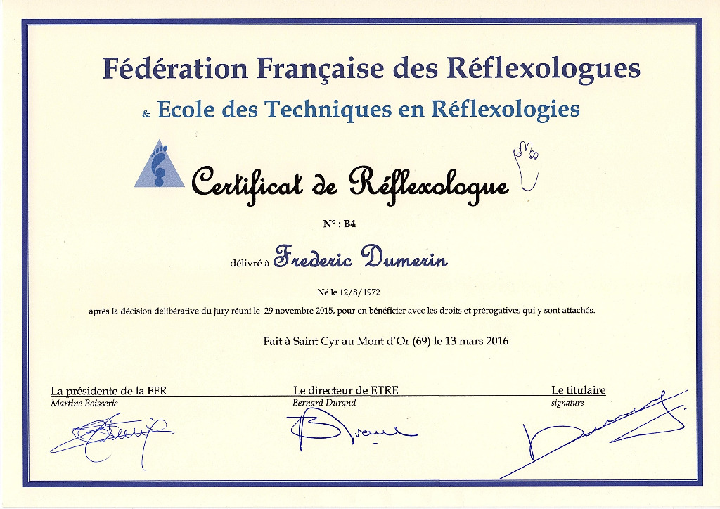 photo diplome Frédéric DUMERIN