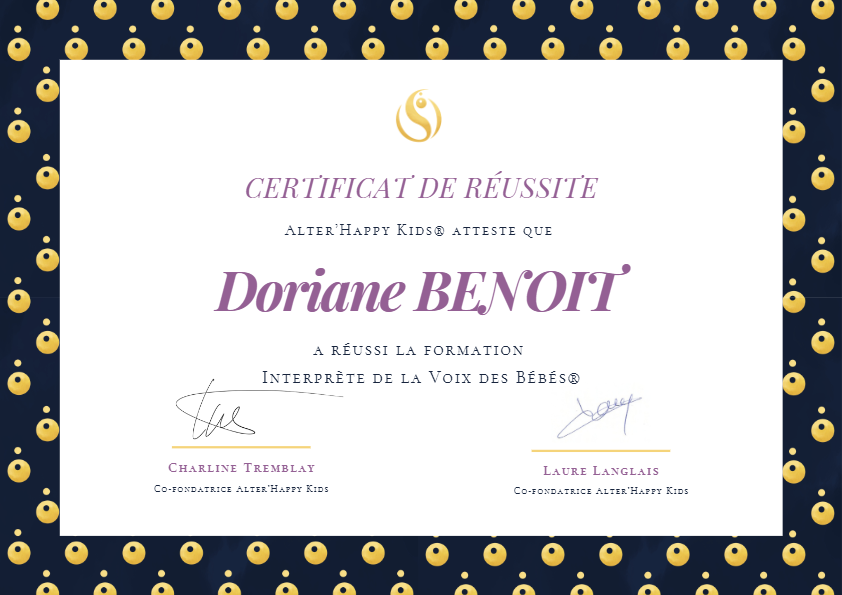 photo diplome Doriane Benoit - Songe et Murmure