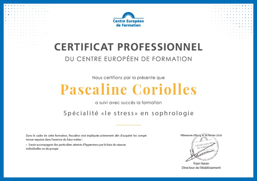 photo diplome Kalyasophrologie