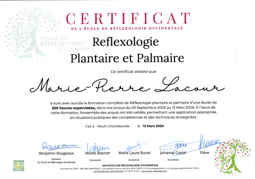 photo diplome Marie-Pierre Lacour