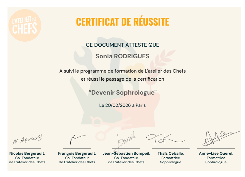 photo diplome RODRIGUES Sonia - whyserenity