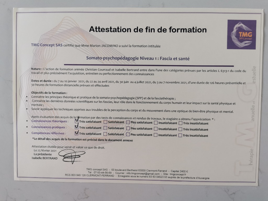 photo diplome Marion JACOMINO