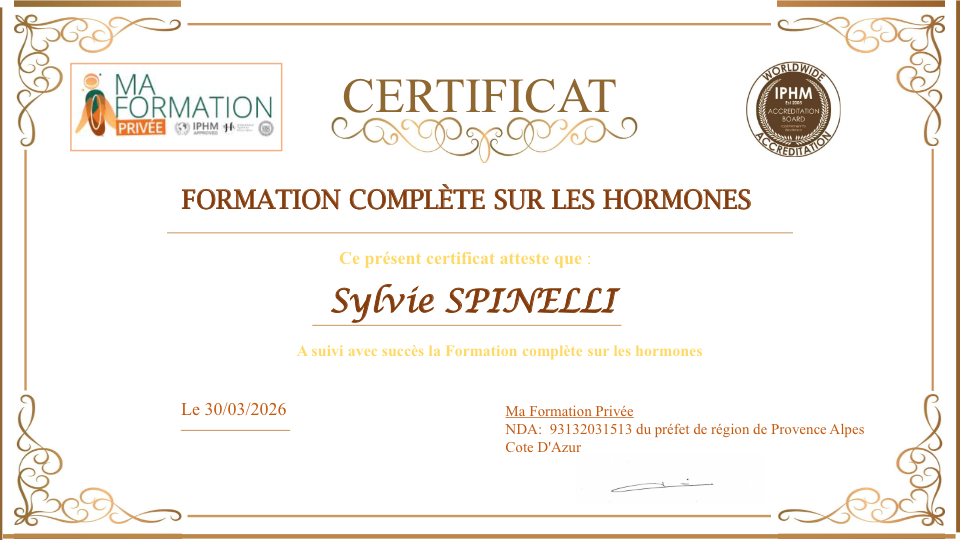 photo diplome Sylvie Naturopathie