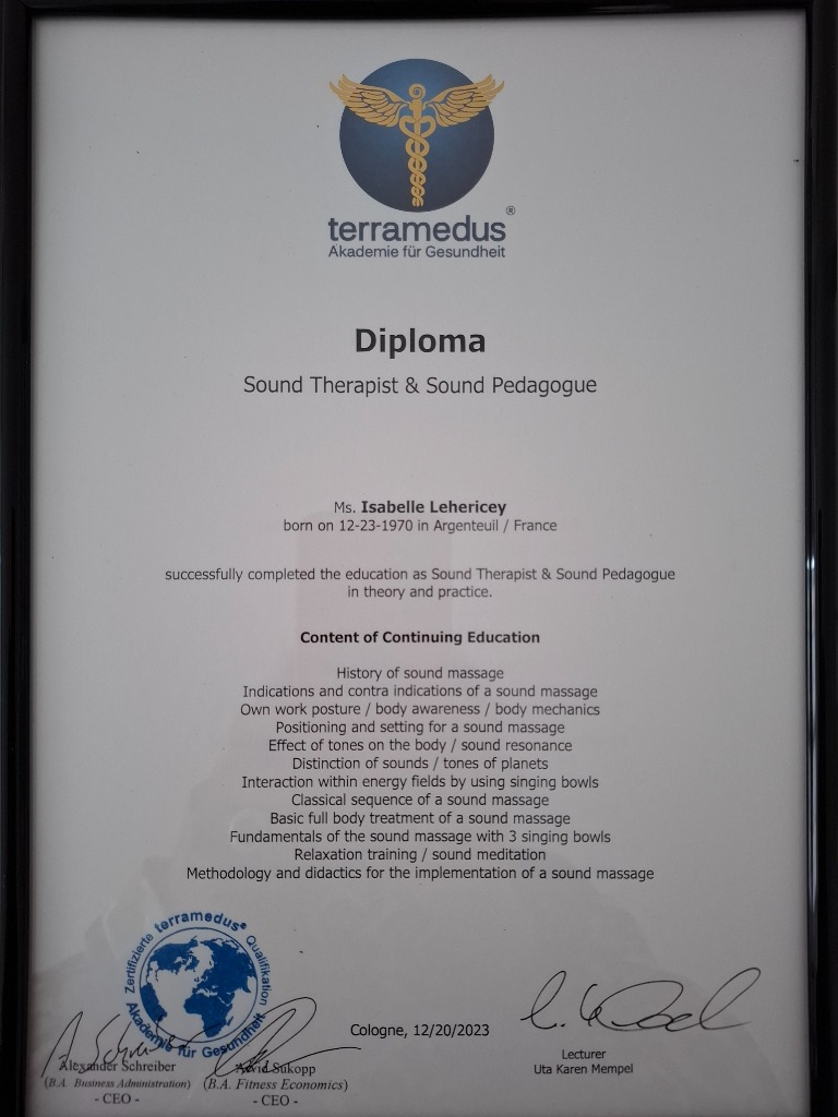 photo diplome Isabelle Lehericey