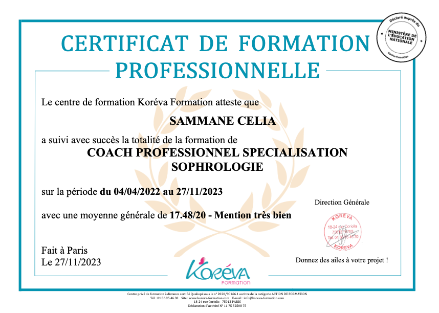 photo diplome SAMMANE