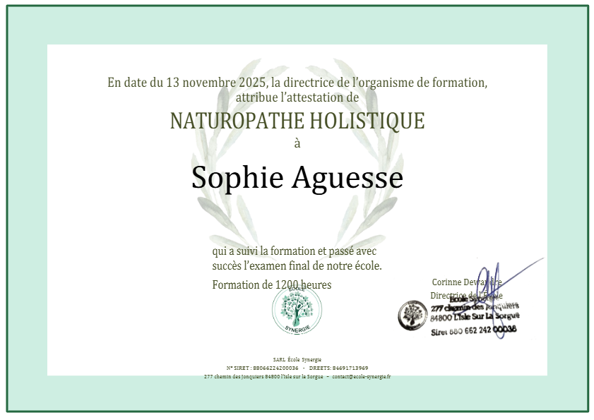 photo diplome SOPHIE AGUESSE