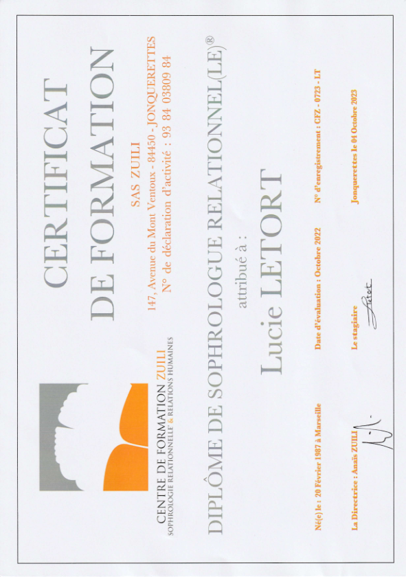 photo diplome Lucie LETORT