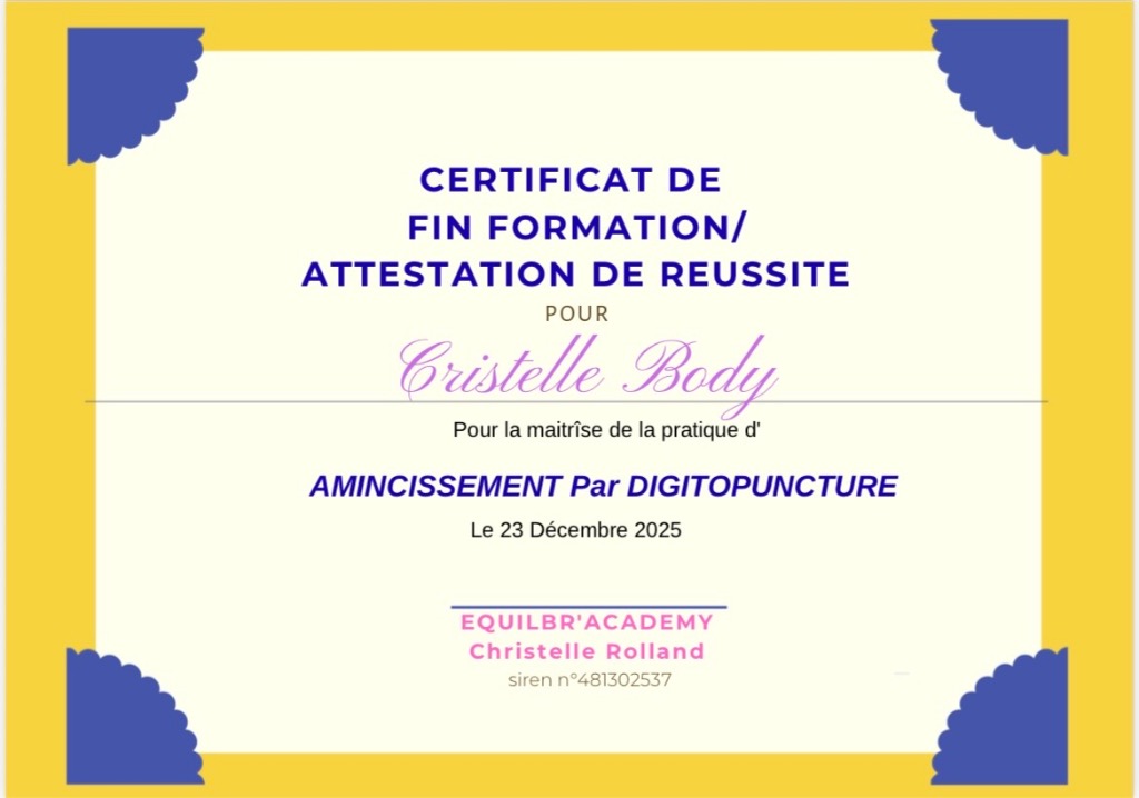 photo diplome Institut Body Bien Etre