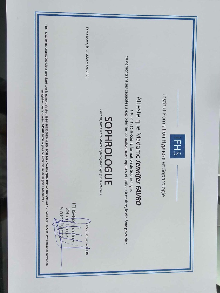 photo diplome Jennifer Favro