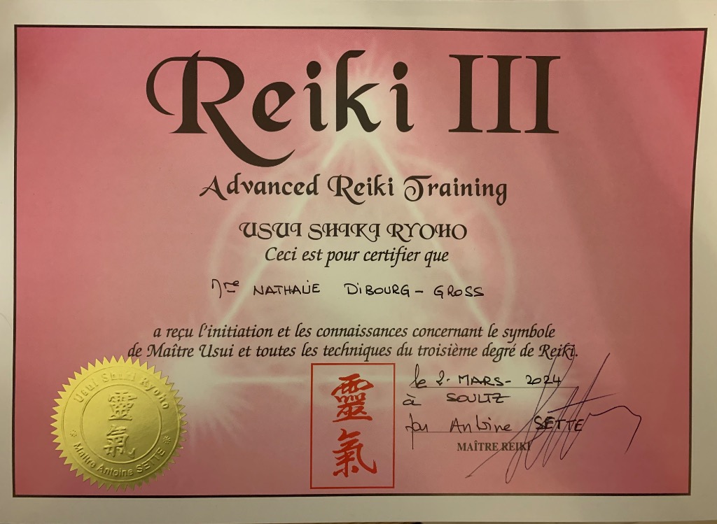 photo diplome Nathalie Énergie et Soins