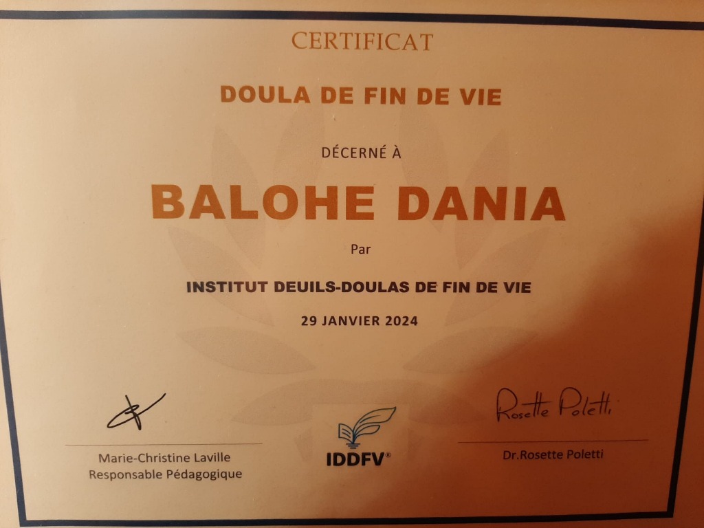 photo diplome Dania Balohé Lacourrège