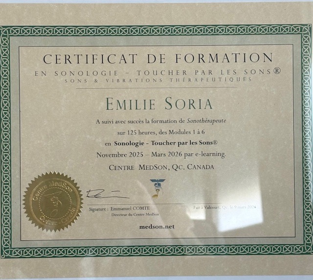 photo diplome Bien être au diapason 