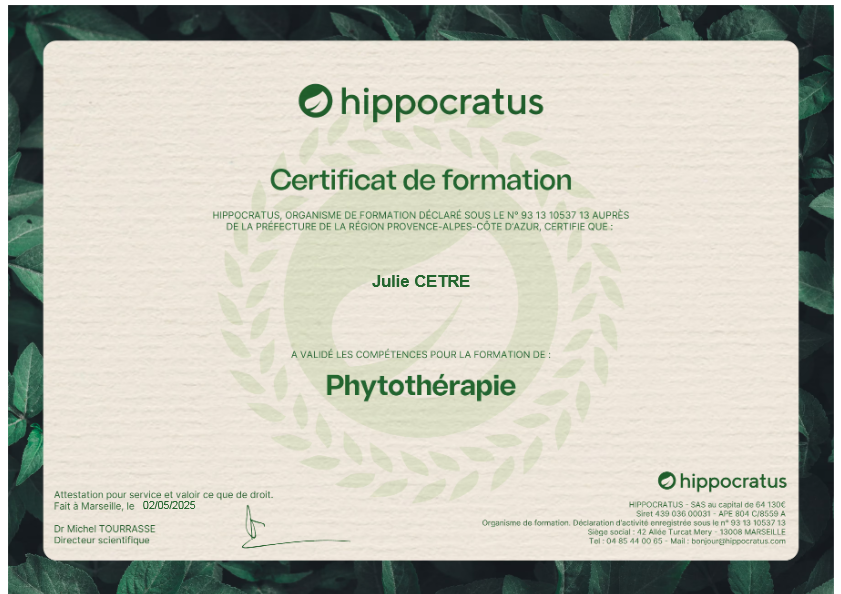 photo diplome Julie Cêtre
