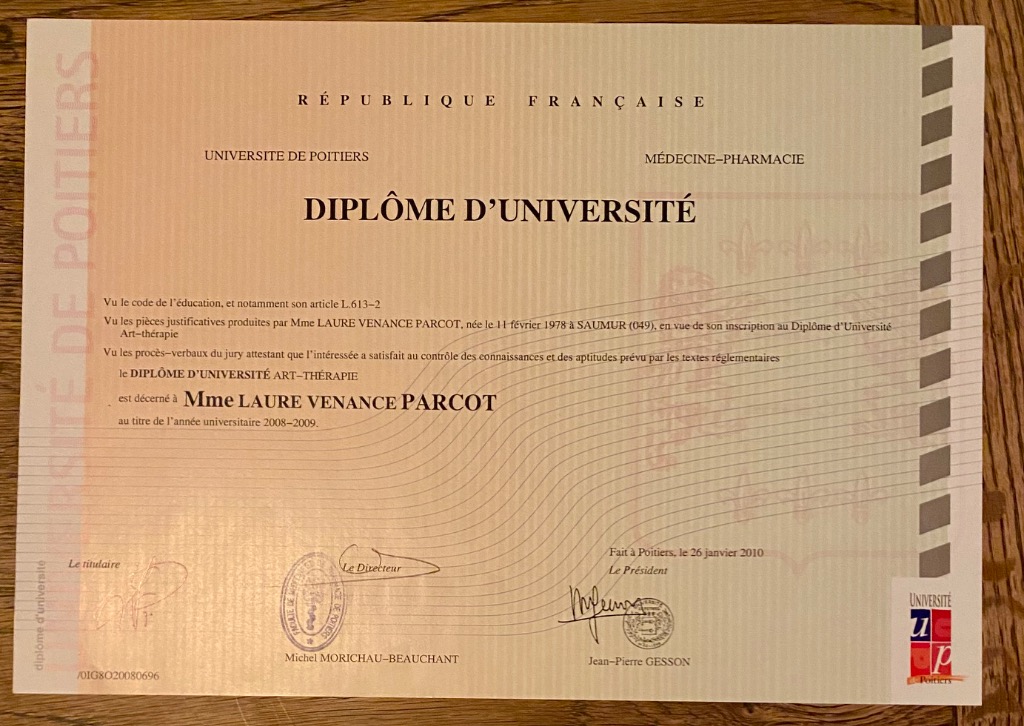 photo diplome Laure PARCOT L’atelier Art-Terre