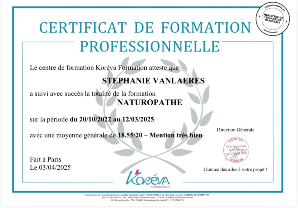photo diplome L’EVEIL ESSENTIEL