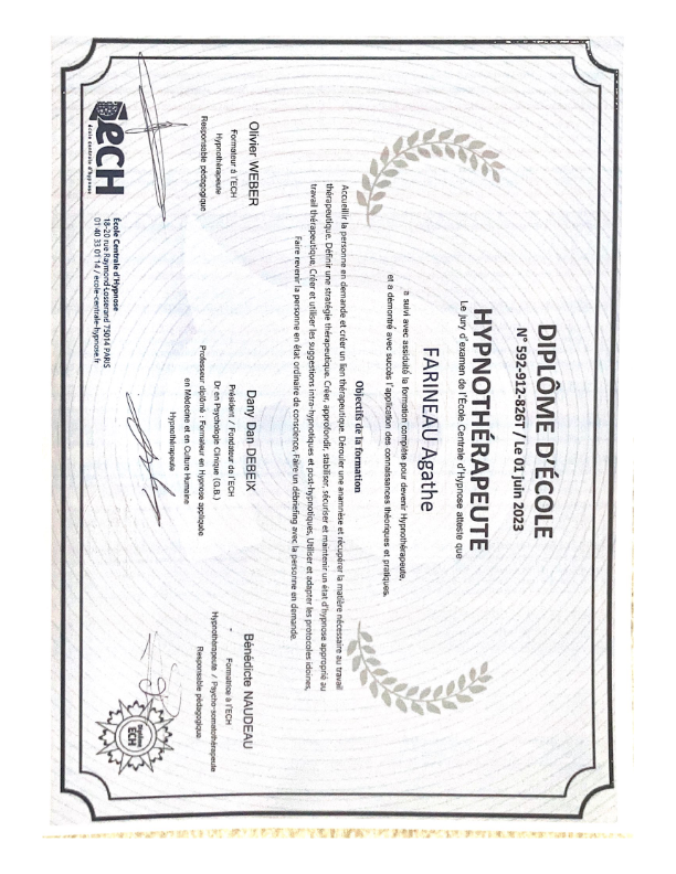 photo diplome Agathe Farineau  