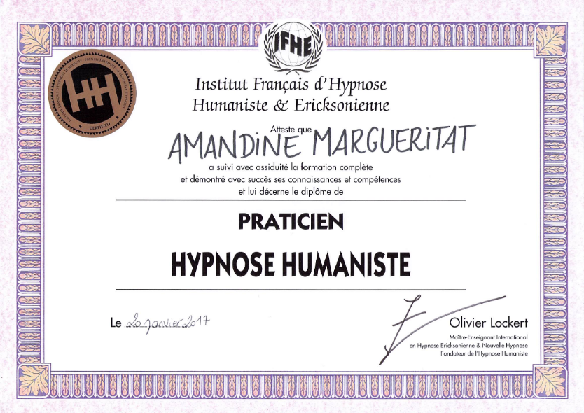 photo diplome Amandine MARGUERITAT