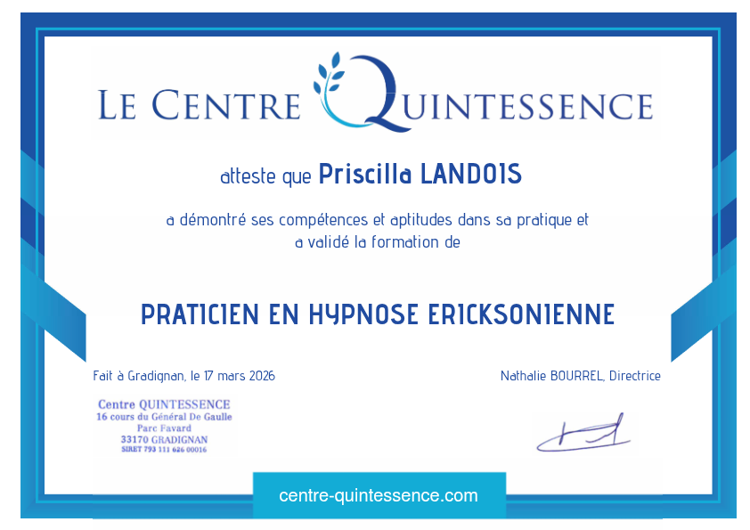 photo diplome Priscilla Landois