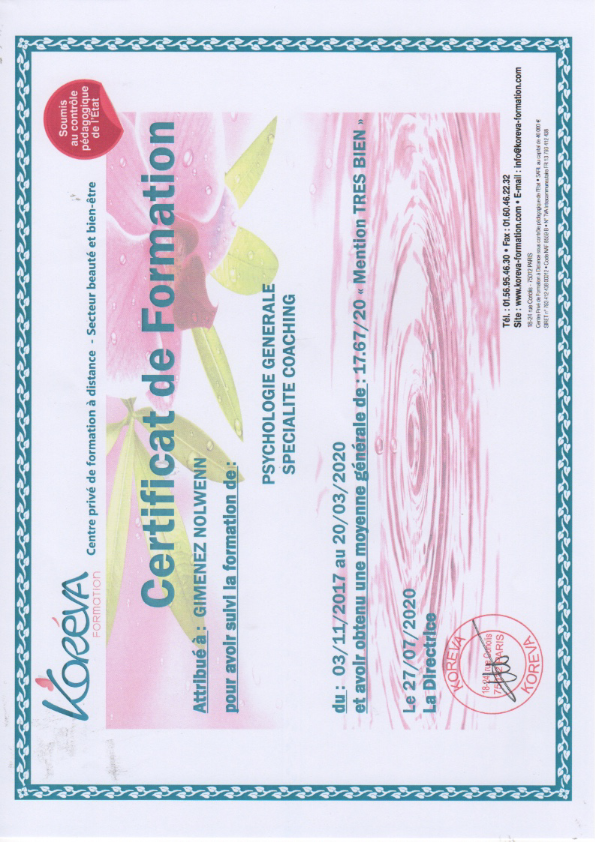 photo diplome Nolwenn Gimenez