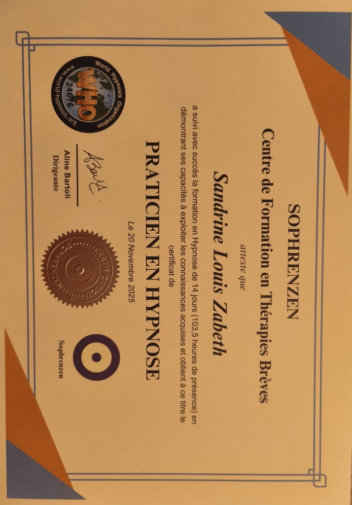 photo diplome Sandrine Louis-zabeth 