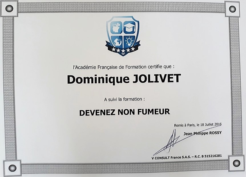 photo diplome Dominique JOLIVET
