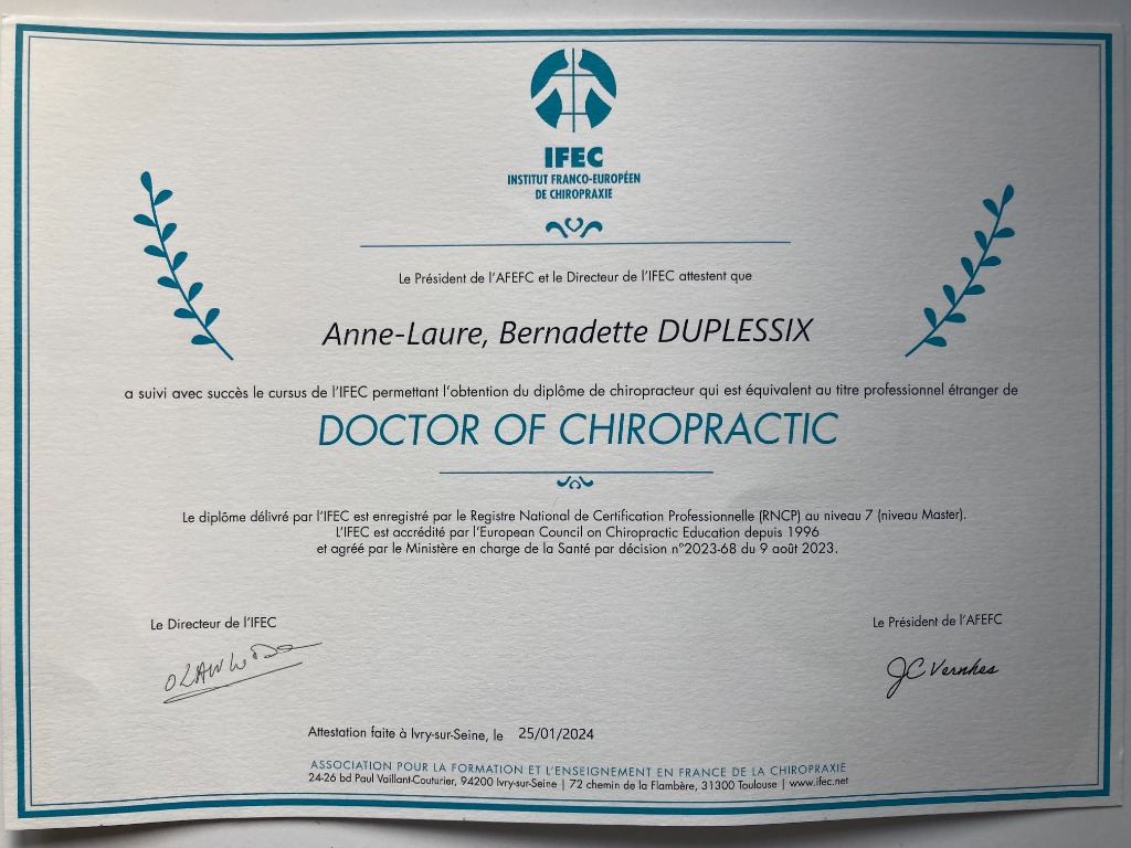 photo diplome Anne-Laure Duplessix