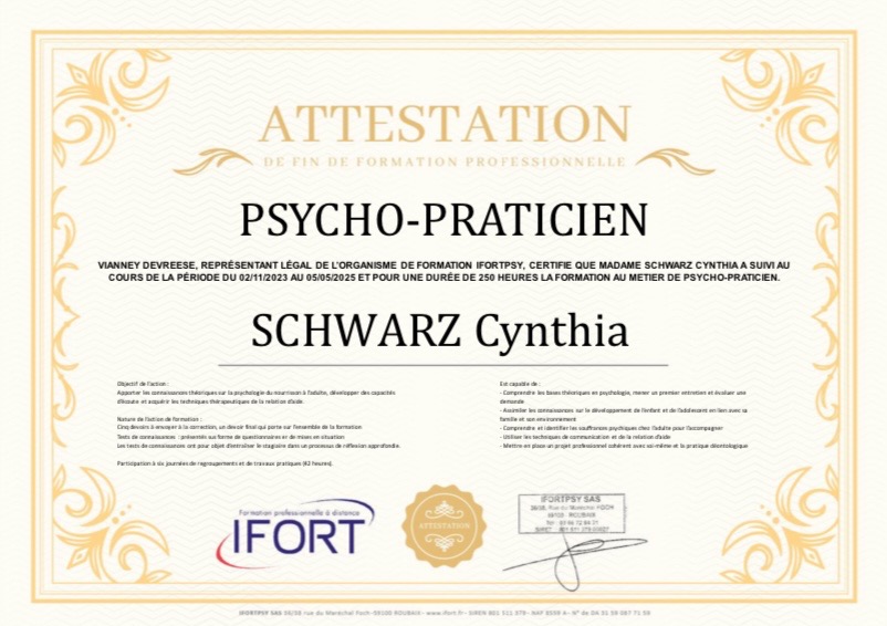 photo diplome Cynthia Schwarz 