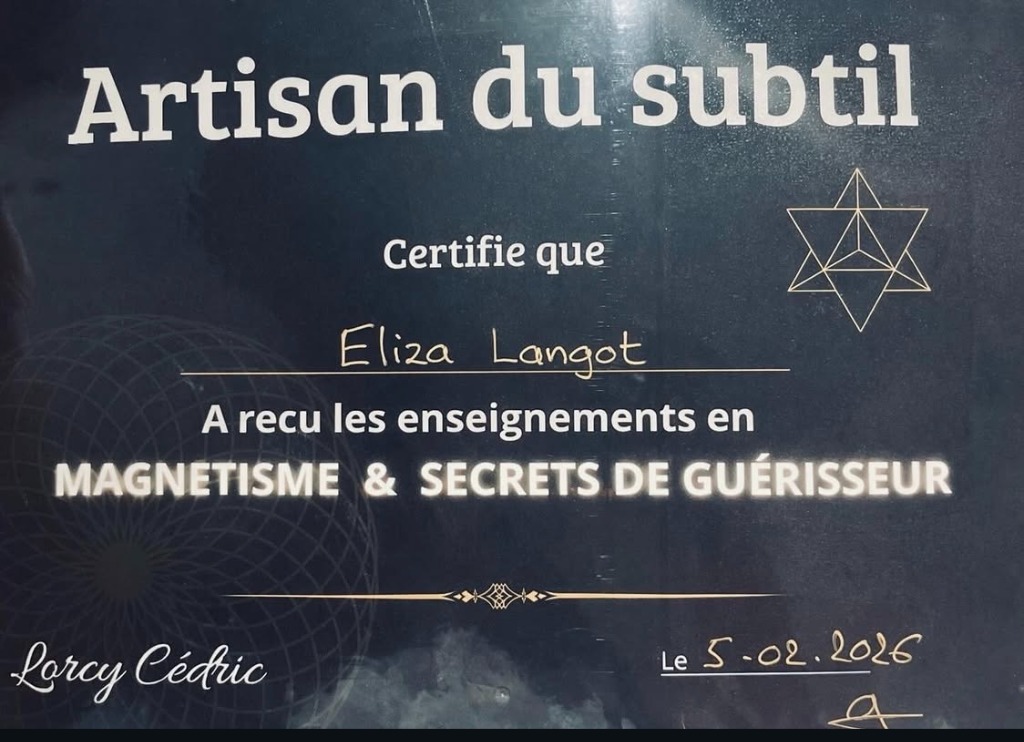 photo diplome Confidences Alma & Cuerpo
